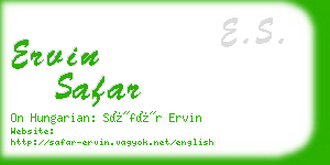 ervin safar business card